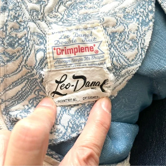 Leo-Danal Crimplene Dress with Buttons, Women’s US 10 Light Blue & Cream - Picture 2 of 13